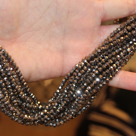 NWT - Talbots Shiny Gunmetal Statement Necklace - Picture 8 of 8